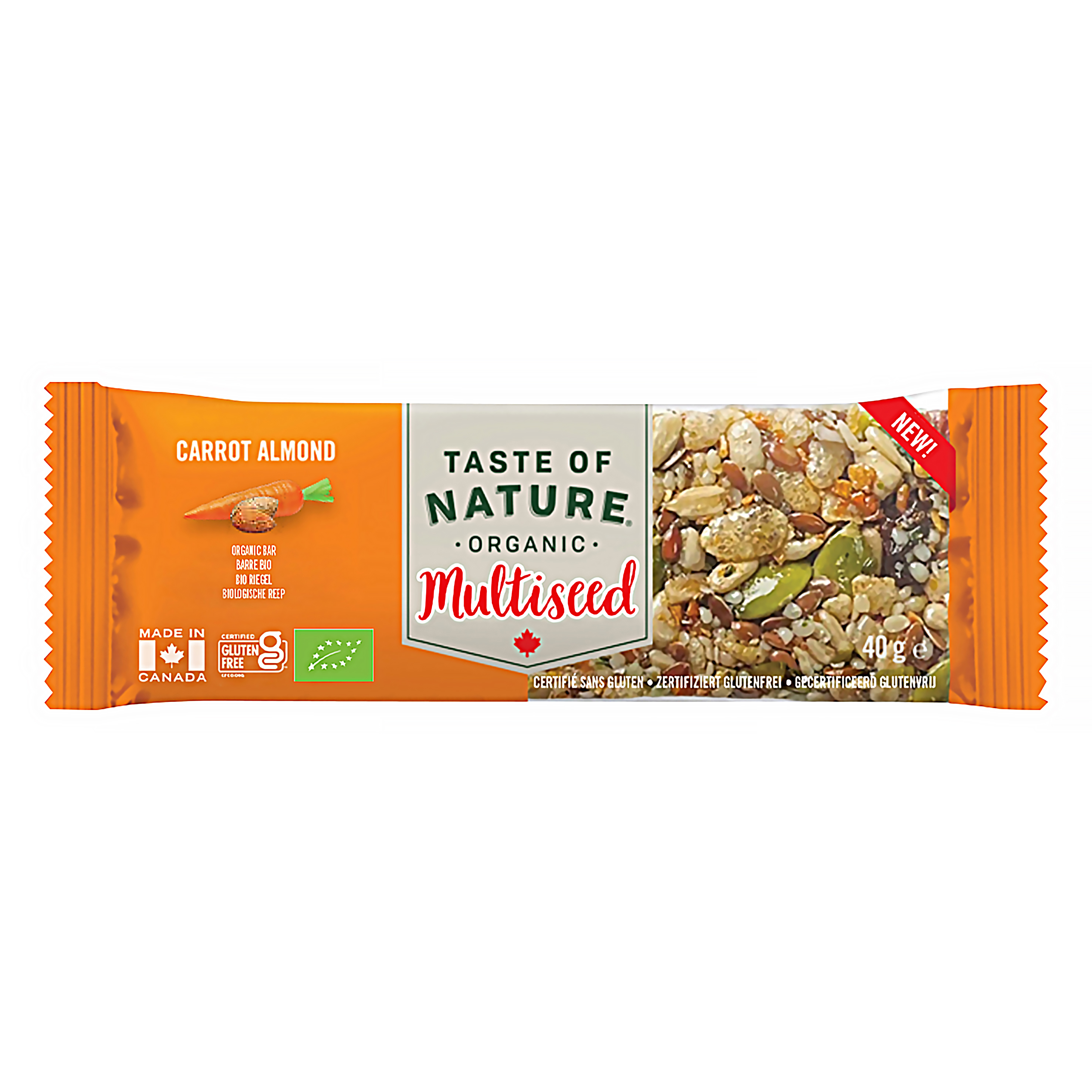 Organic Multiseed Bar Carrot & Almond