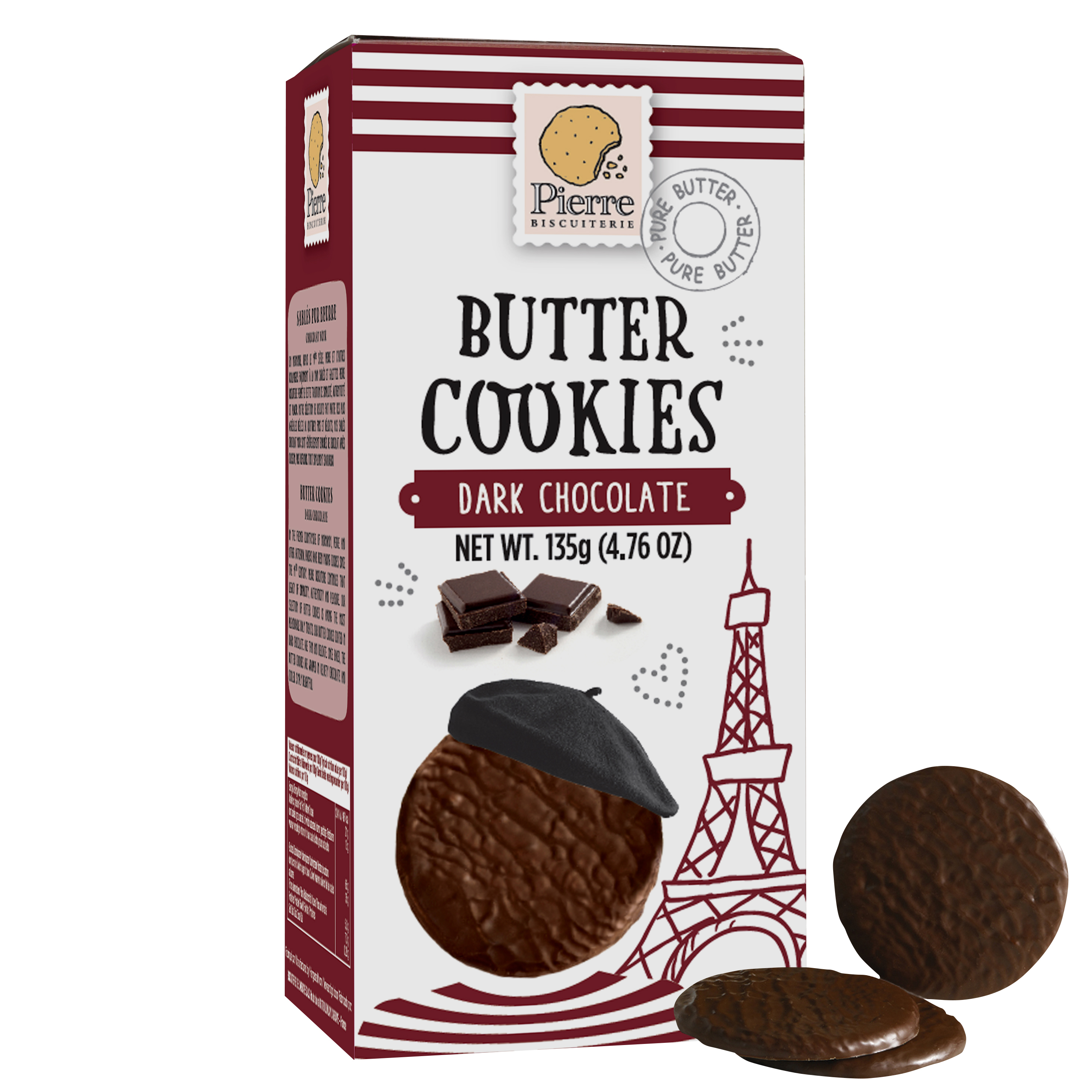 French Butter Cookies Dark Chocolate