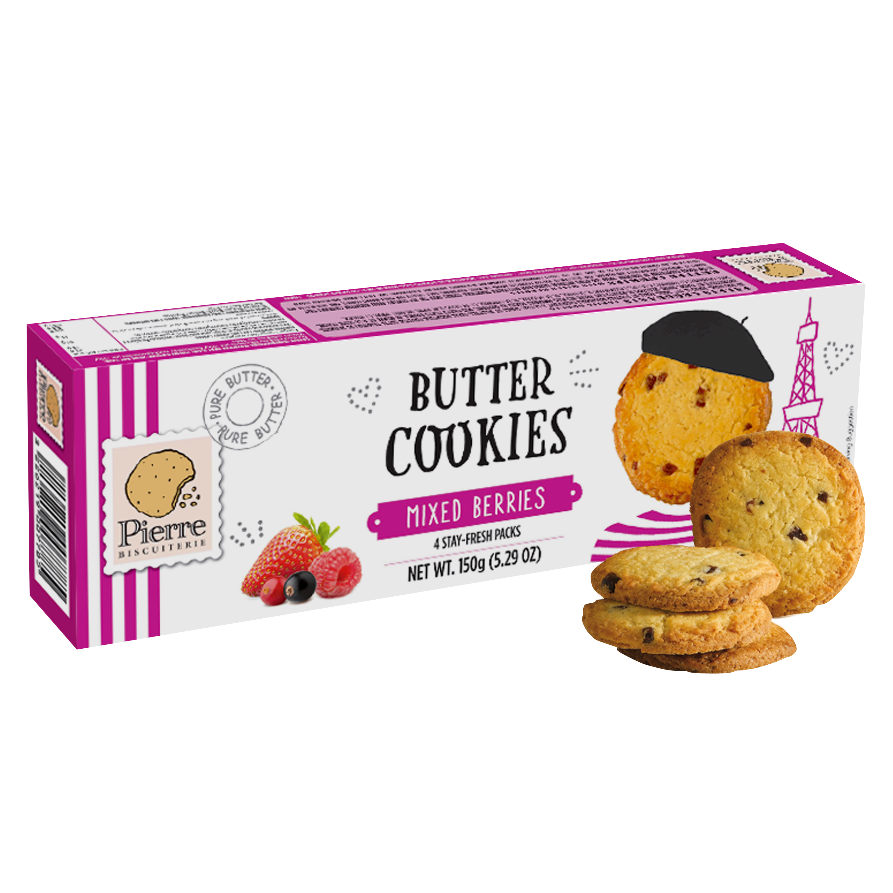 French Butter Cookies Mixed Berries