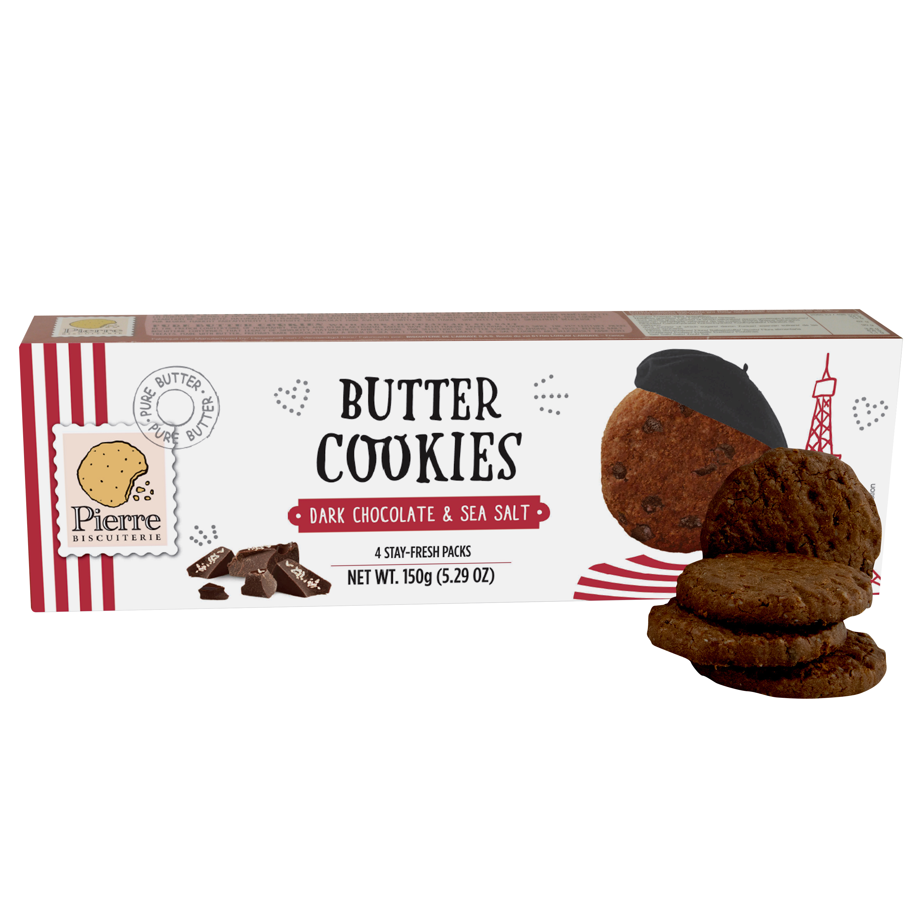 French Butter Cookies Dark Choc & Sea Salt