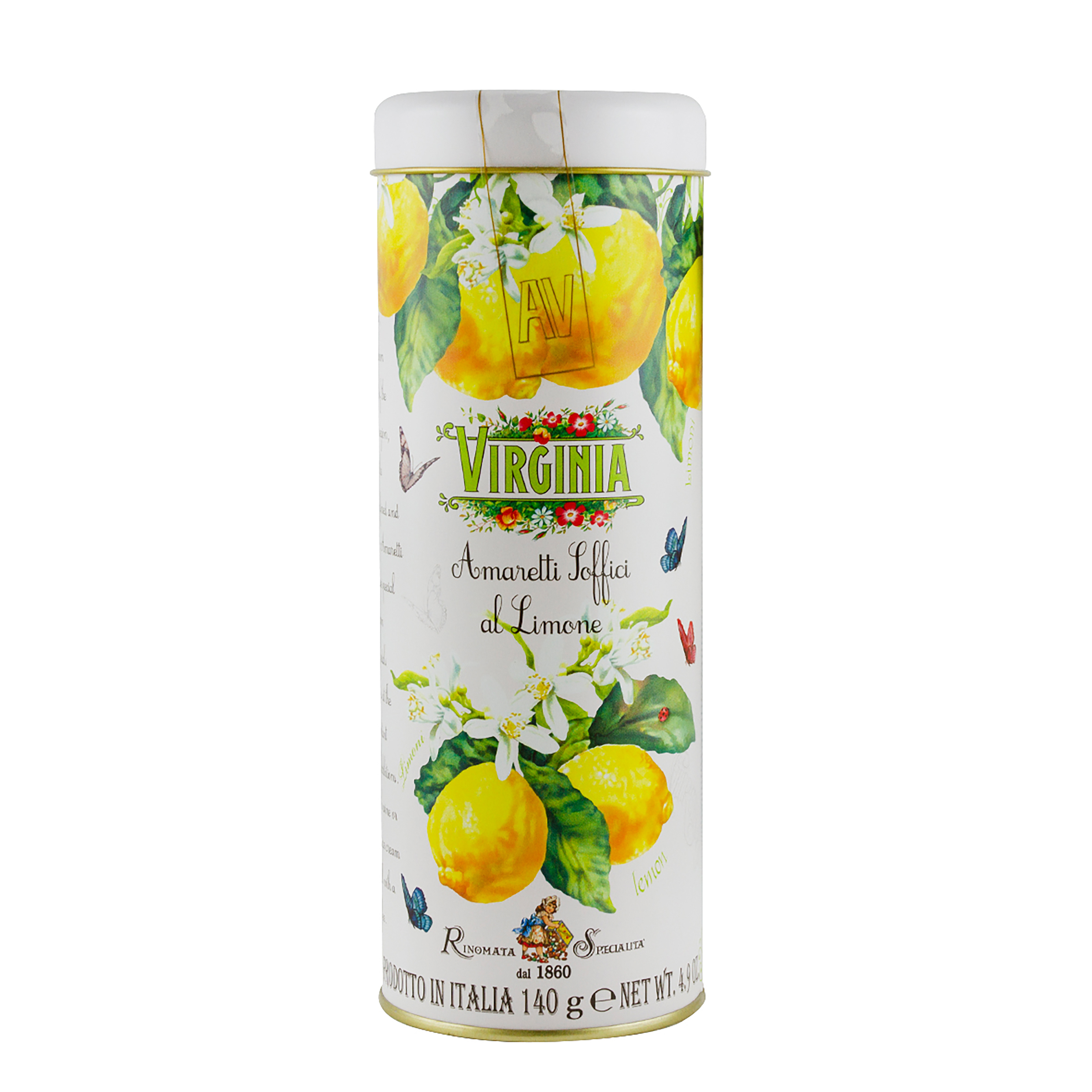 Soft Amaretti Lemon Round Metal Tin